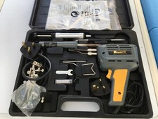 ELECTRICAL 9PC SOLDERING SET/KIT 30W IRON 180W GUN, MAGNIFIER, STAND, PICK, CASE