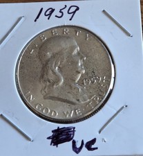 1959 franklin half dollar - franklin,
