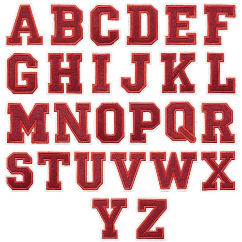 Red letters patches - red,