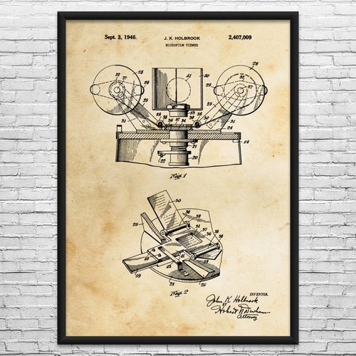 Microfilm reader patent - microfilm, wall