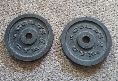 Golds gym weight plates 5kg - golds, x2