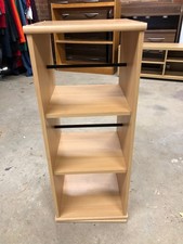 Rotating wood effect DVD/BluRay Storage Tower Rack, 3 Shelves, Double sided 