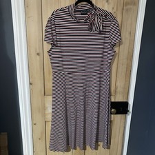 Voodoo Vixen CURVE CORINNA STRIPED TIE FLARE DRESS 3xl UK18