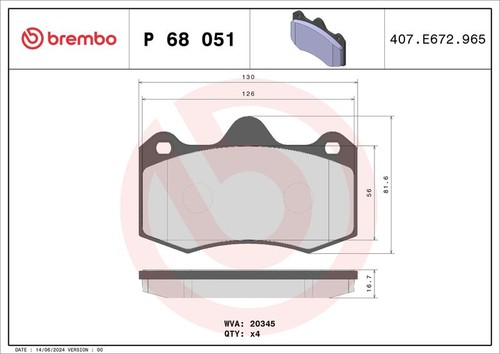 Brembo front brake pad set - front,