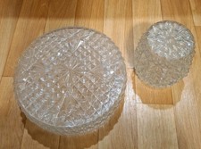 Bundle Of 2 Vintage Cut Glass Light Shades