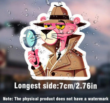 Pink Panther Detective Cartoon Car Bumper Sticker Decal 7 cm laptop phone