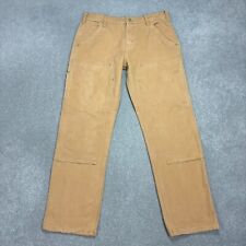 Carhartt Trousers Adult 34x30 Tan Double Knee Work Wear Carpenter Pants USA Mens