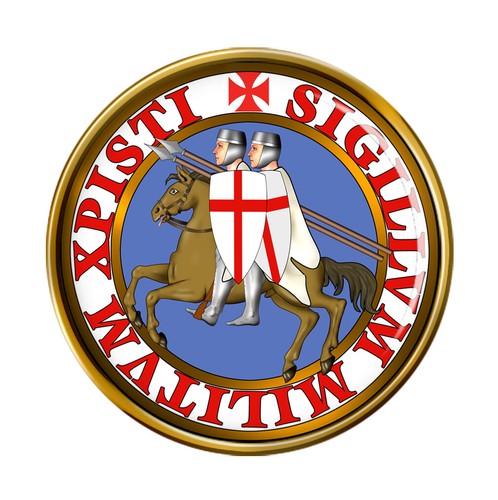 Knights templar seal pin - seal,