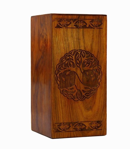 Wooden cremation urn for ashes - cremation,
