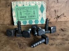 Vintage Nettlefolds 5/16” X 1” Square Head Steel Coach Screws X 8