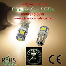 2x WARM WHITE 24 VOLT 24V CLASSIC COMMERCIAL LED INSTRUMENT GAUGE BULBS E10MES