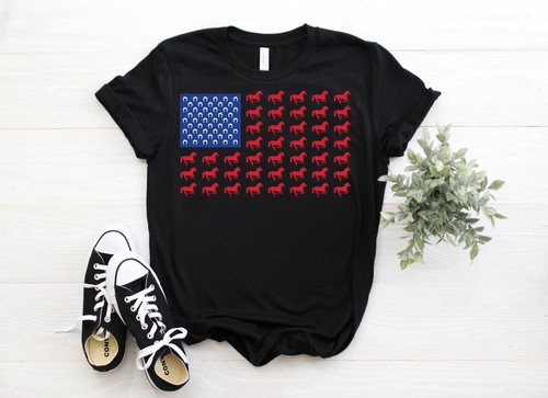 American flag horses - american,