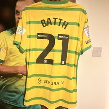 Danny Batth Norwich City Match Worn Shirt Rare Play off