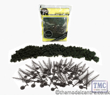 TR1113 Woodland Scenics 2.5 -6" Forest Green Trees (24/Kit)