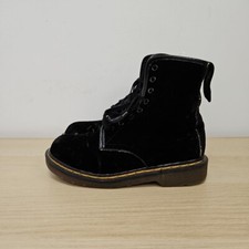 Dr Martens Vintage 1460 Black Soft Velvet England Ankle Boots Size Uk 4 Eu 37