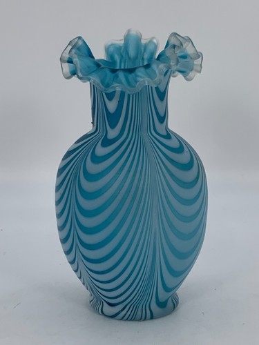Vtg blue satin chevron blown - vtg,