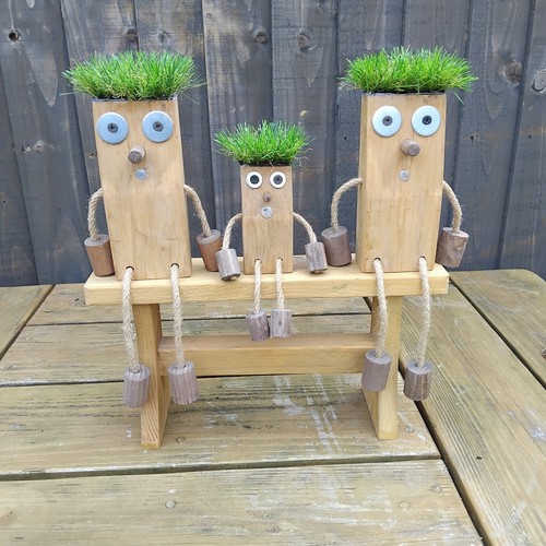 Novelty wooden hedgehog family - novelty,