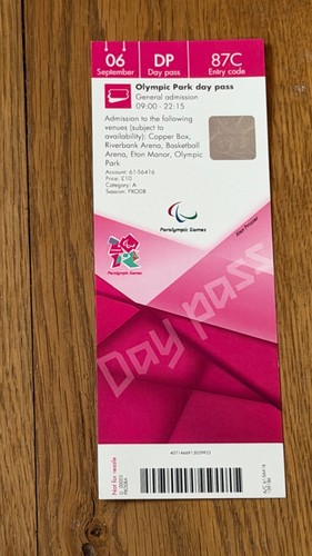 Ticket 2012 london - london, paralympic