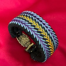Paracord Bracelet, brass Bear