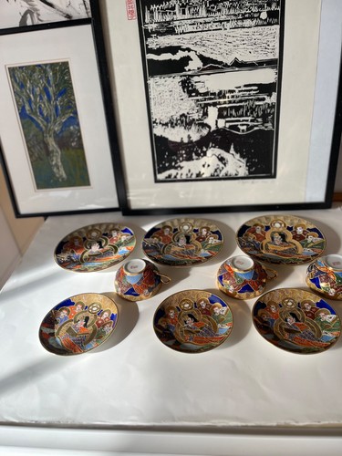 Vintage hand painted samurai - 3,