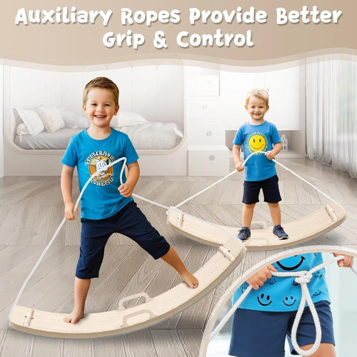 Wooden wobble balance board - wooden,