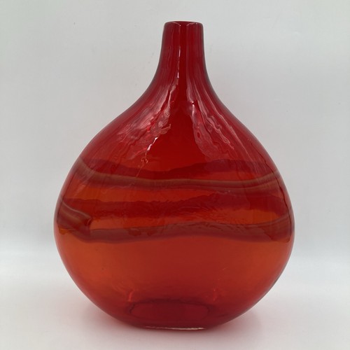 Large red hand blown glass - large,