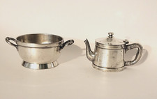 HOTEL WARE SILVER-PLATE Wear Brite Single Coffee Tea Pot & Adelphi Co Bowl