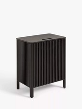 John Lewis Slatted Bathroom Laundry Bin Slate Black