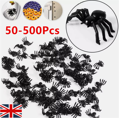 Plastic spiders 500pcs - plastic, spiders,