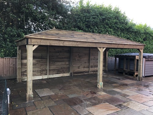 Wooden car port canopy 3x3 - wooden, m