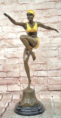 Art deco bronze ballerina - art,