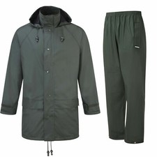 Fort Flex Waterproof Work Jacket & Trousers Olive Green PU TRICOT Fabric (S-3XL)