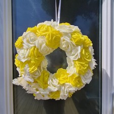 Handmade Wreath for Front Door – Spring Floral Garland with Faux Blooms