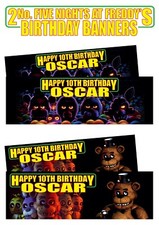 Five Nights at Freddy's 2No. Personal Birthday Banners. Many Size Options!