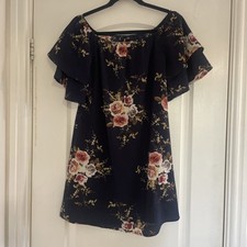 IZABEL Womens Navy Blue Frill