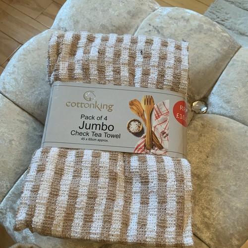 Cottonking jumbo check tea - jumbo,