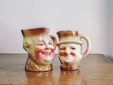 Vintage Character Mugs / Toby Jugs resembling Laurel and Hardy