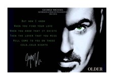 George Michael Older landscape A4 signed picture photograph poster