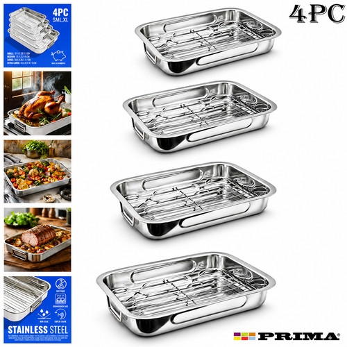 4pc stainless steel deep - 4pc,