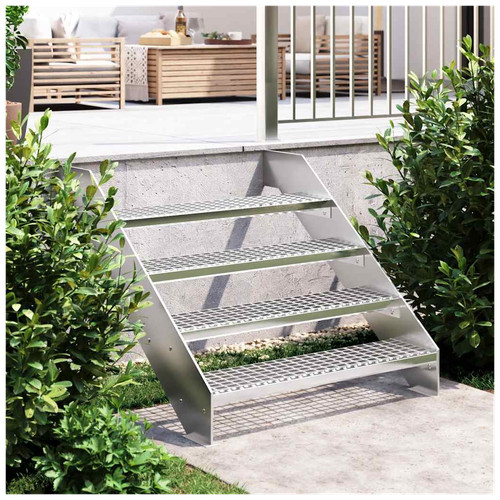 Grate step silver - silver, galvanised