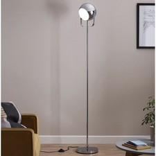 Floor Lamp 1 Light Chrome Effect Metal Living Room Bedroom E27 IP20 (H)1660mm