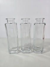 3x Clear Glass Bottle Vase - 16cm
