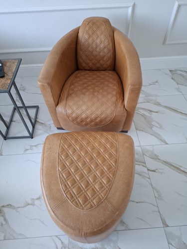 Vintage tan leather armchair - vintage,