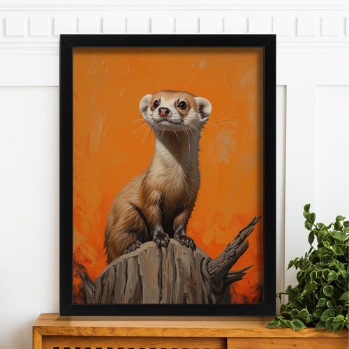 Adorable ferret art print pet - adorable,