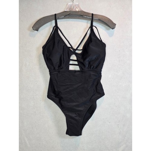 Black strappy caged one piece - one,