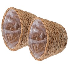  2 Pcs Wicker Flower Basket Plant Woven Baskets Indoor Pot with Handles