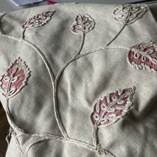 Decorative crewel work remnant - crewel,