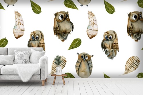 Owl leaves pattern - leaves,