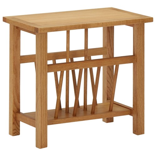 Solid oak wood magazine table - solid,