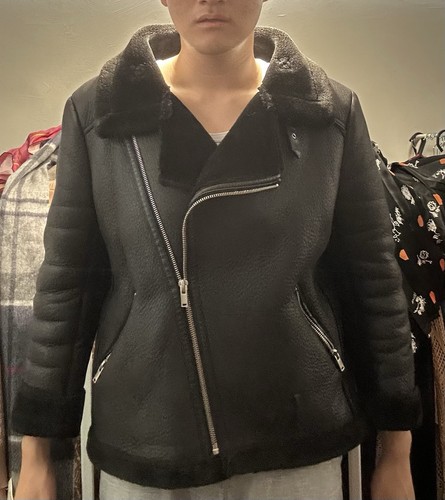 Zara xxl black faux shearling - zara,